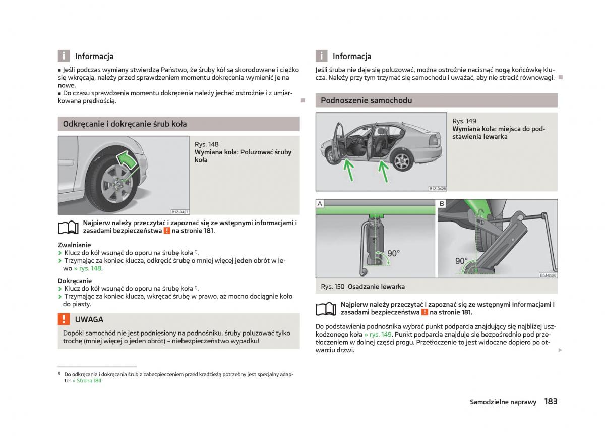 Skoda Octavia III instrukcja obslugi / page 185