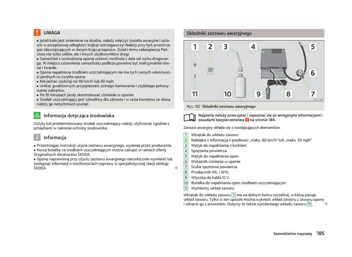 Skoda Octavia III instrukcja obslugi / page 187