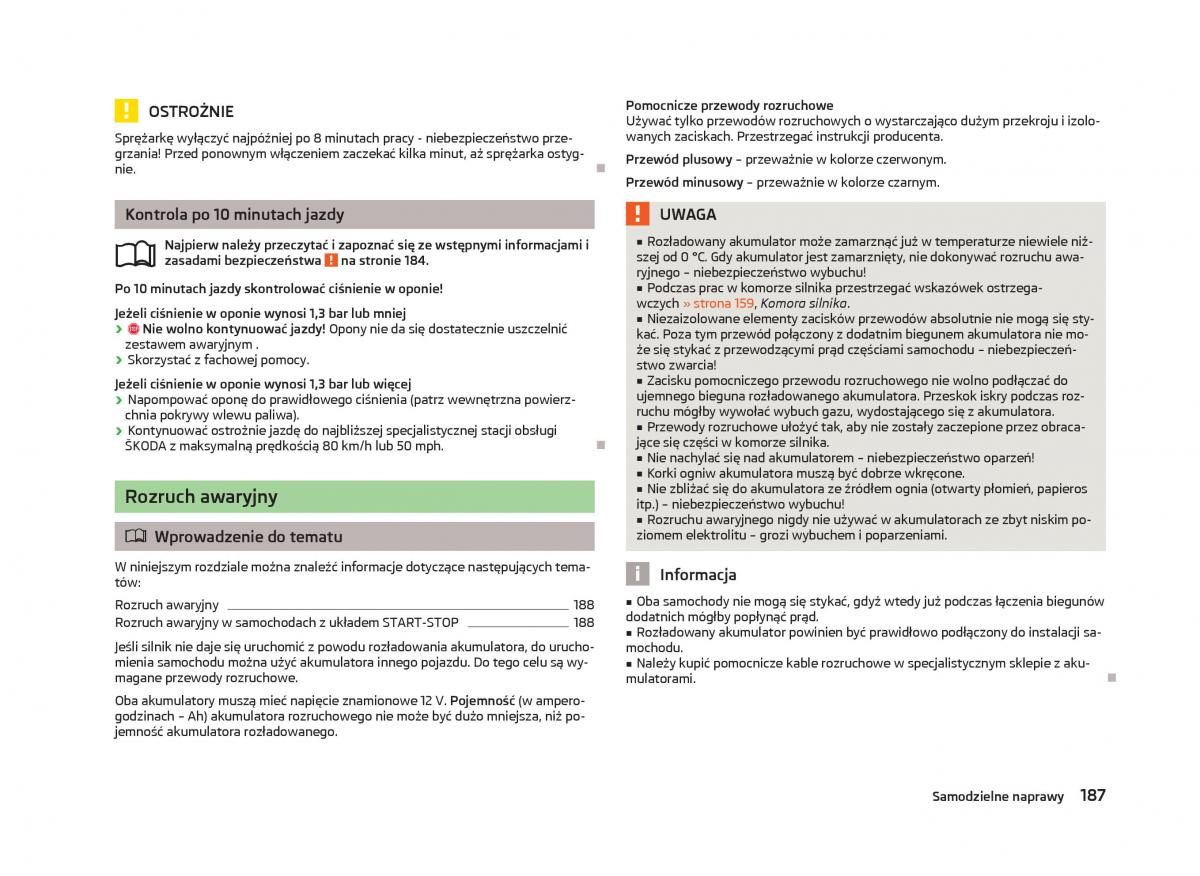 Skoda Octavia III instrukcja obslugi / page 189