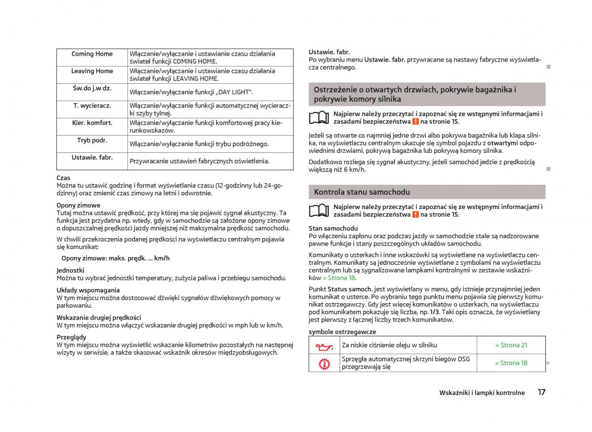 Skoda Octavia III instrukcja obslugi / page 19