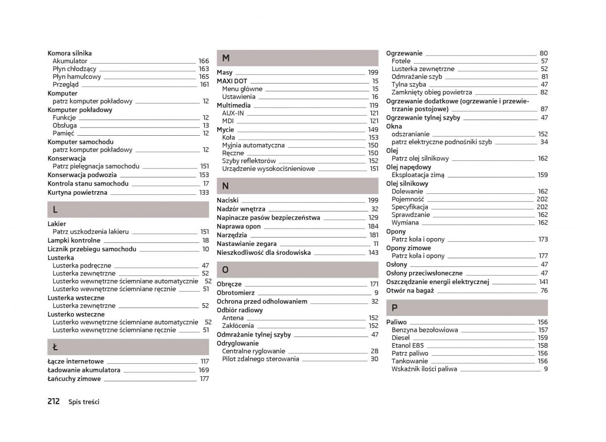 Skoda Octavia III instrukcja obslugi / page 214