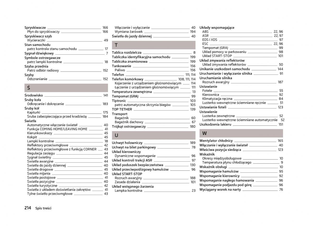 Skoda Octavia III instrukcja obslugi / page 216