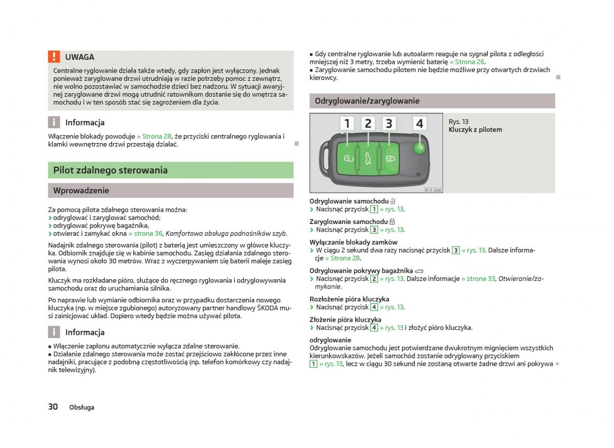 Skoda Octavia III instrukcja obslugi / page 32