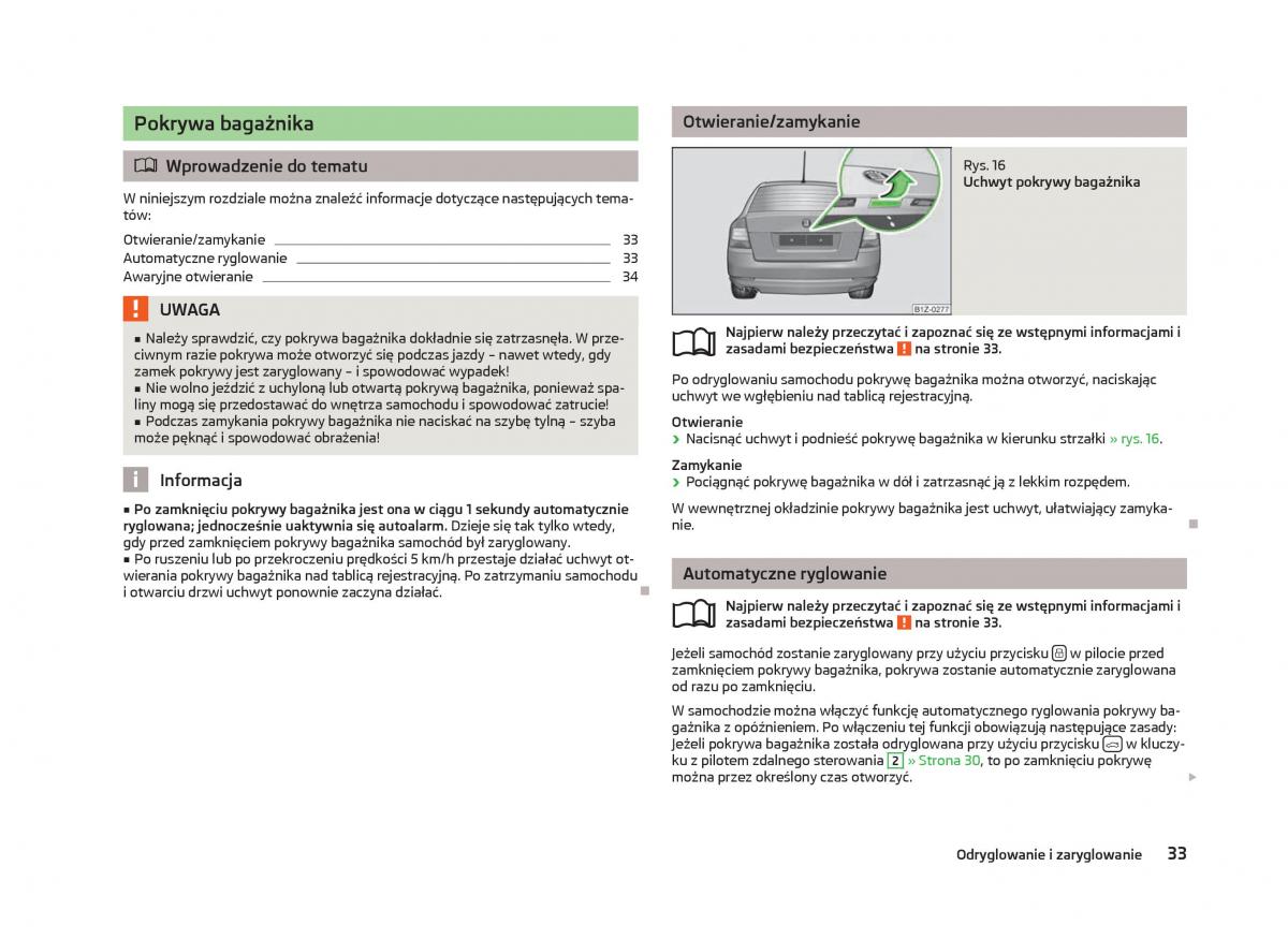 Skoda Octavia III instrukcja obslugi / page 35