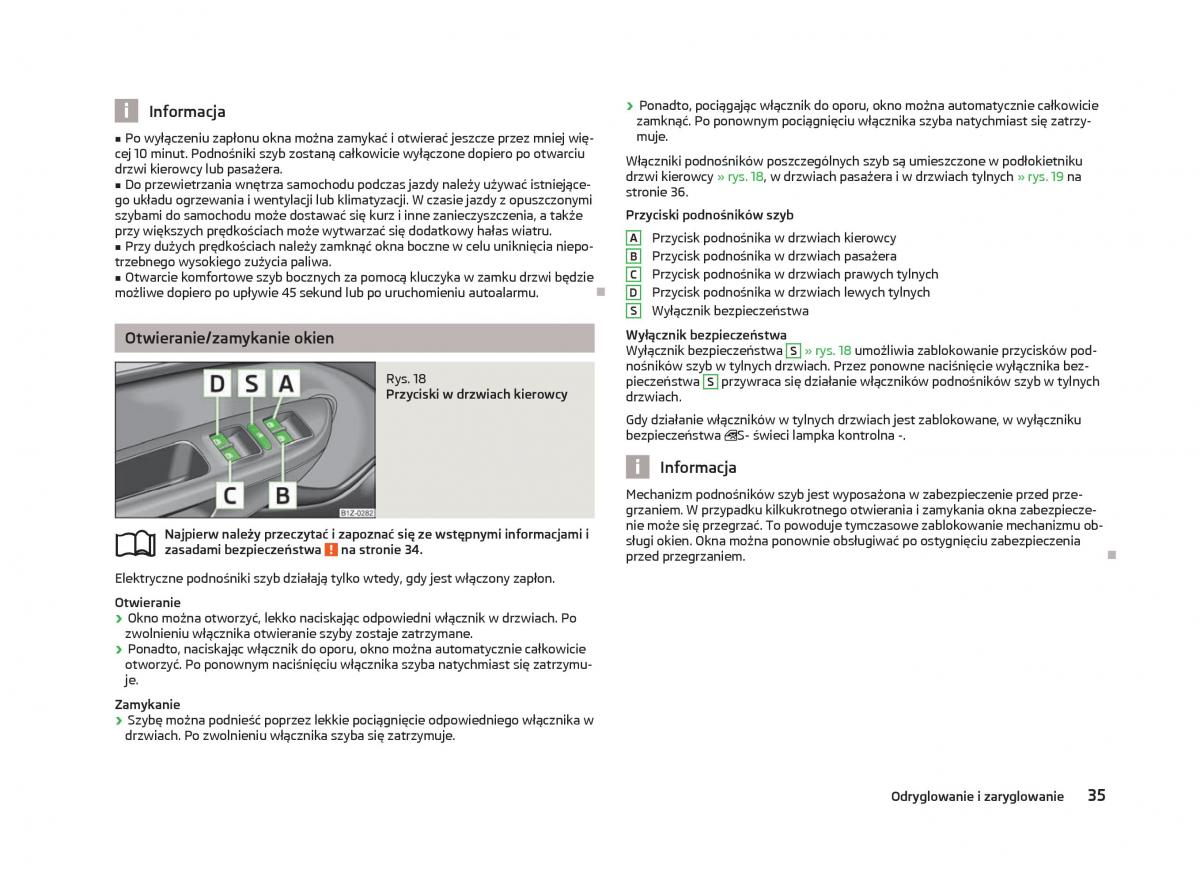 Skoda Octavia III instrukcja obslugi / page 37