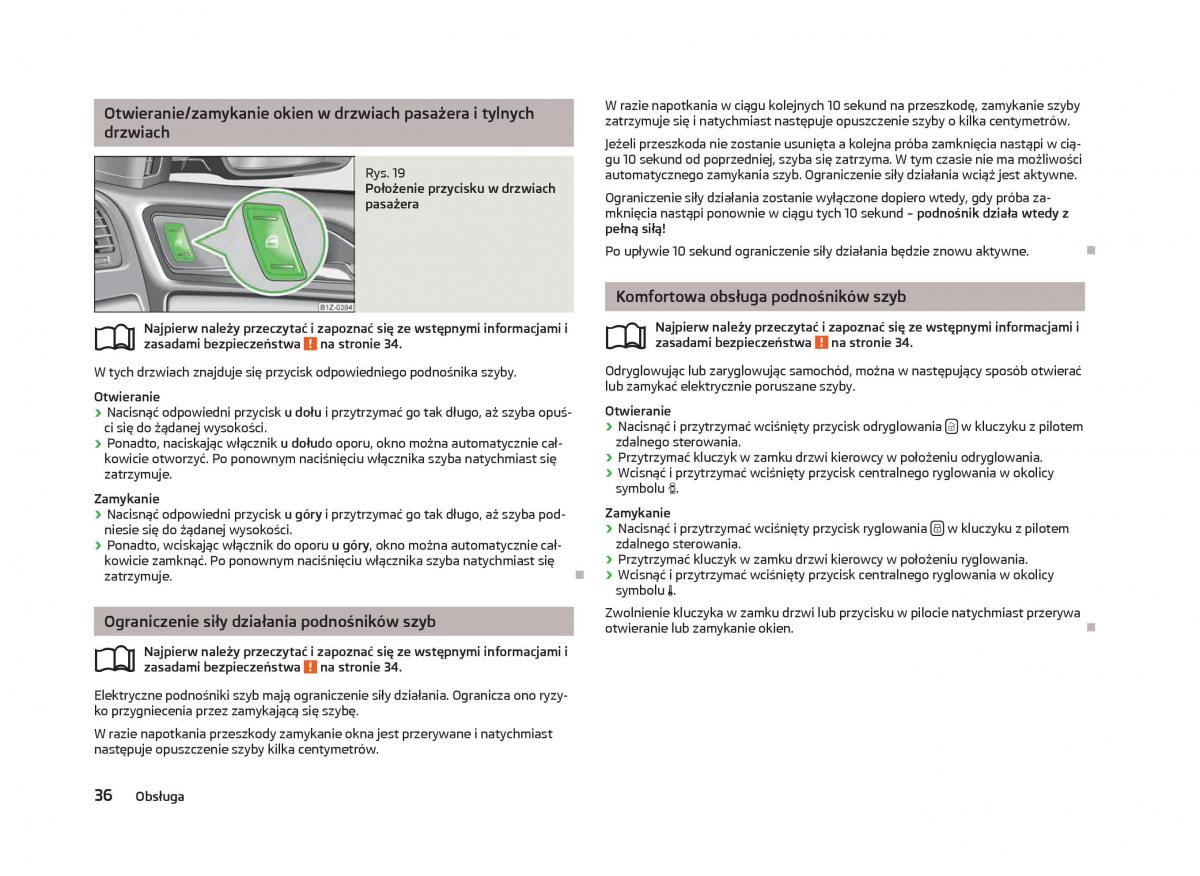 Skoda Octavia III instrukcja obslugi / page 38