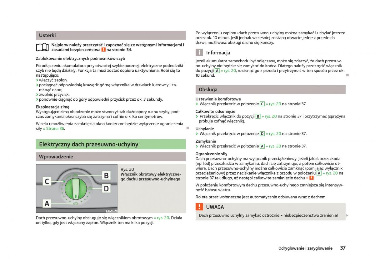 Skoda Octavia III instrukcja obslugi / page 39