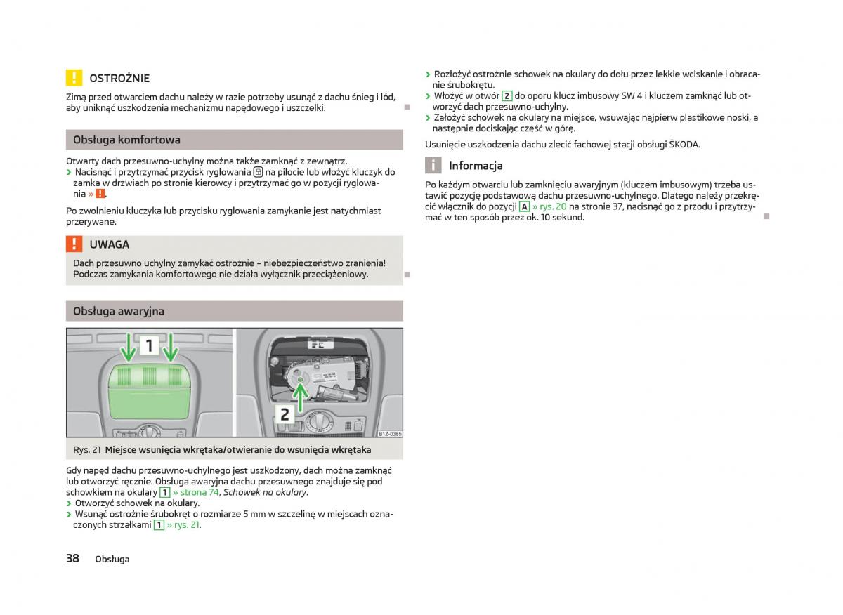 Skoda Octavia III instrukcja obslugi / page 40