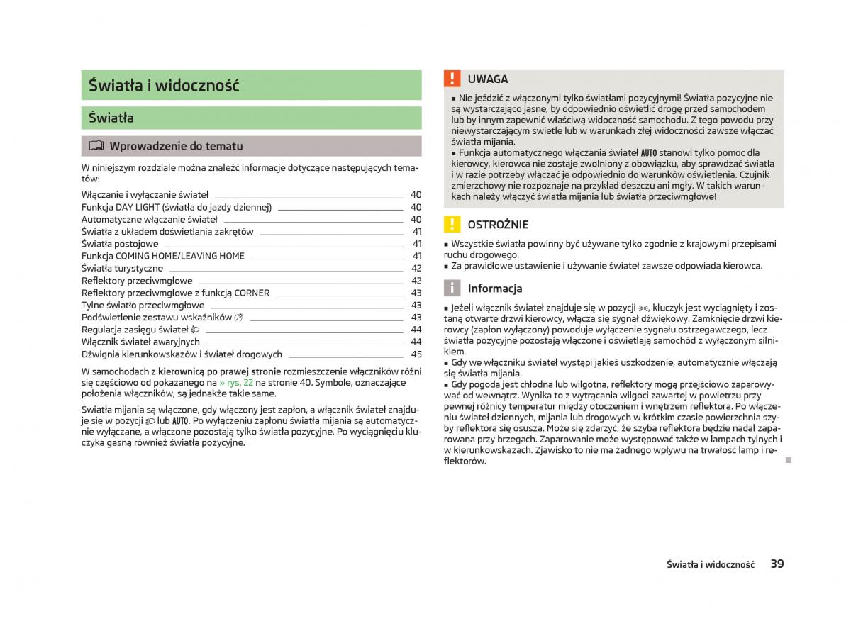 Skoda Octavia III instrukcja obslugi / page 41