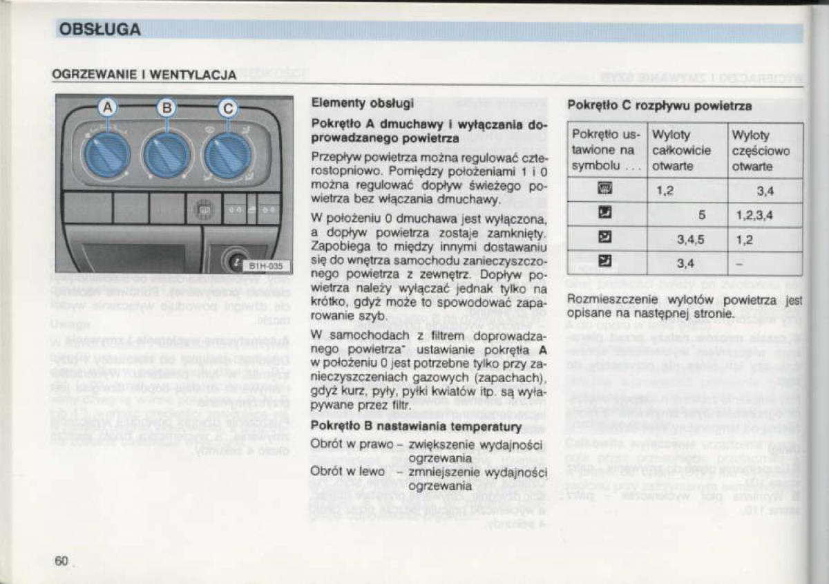 VW Golf III 3 instrukcja obslugi / page 58