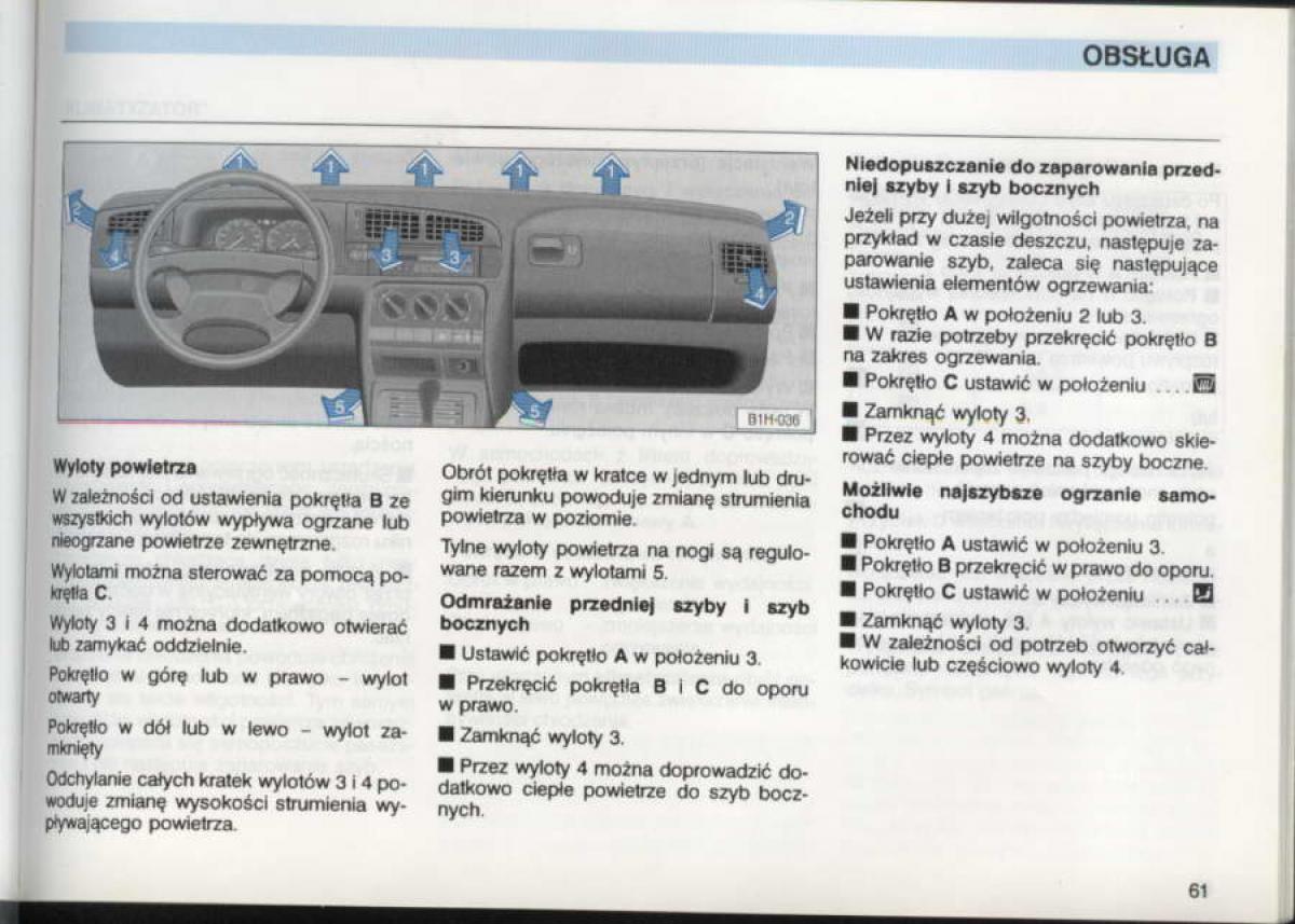 VW Golf III 3 instrukcja obslugi / page 59