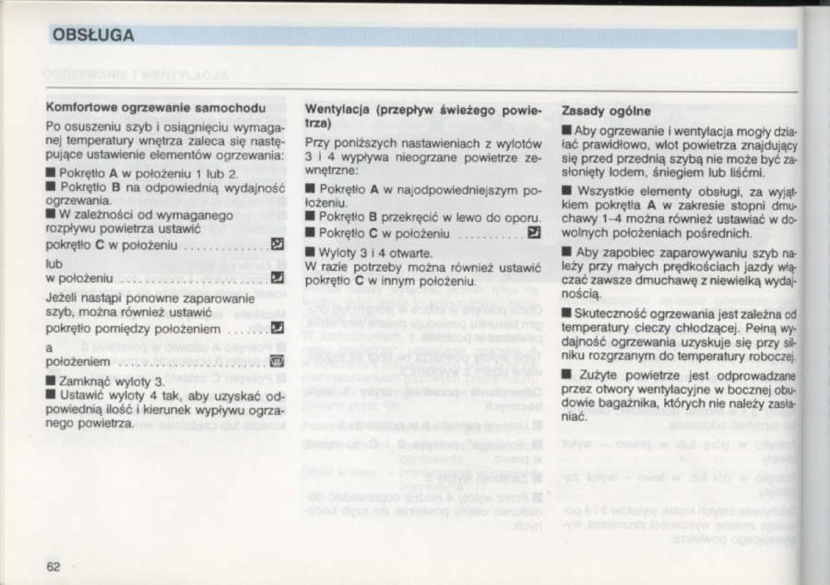 VW Golf III 3 instrukcja obslugi / page 60