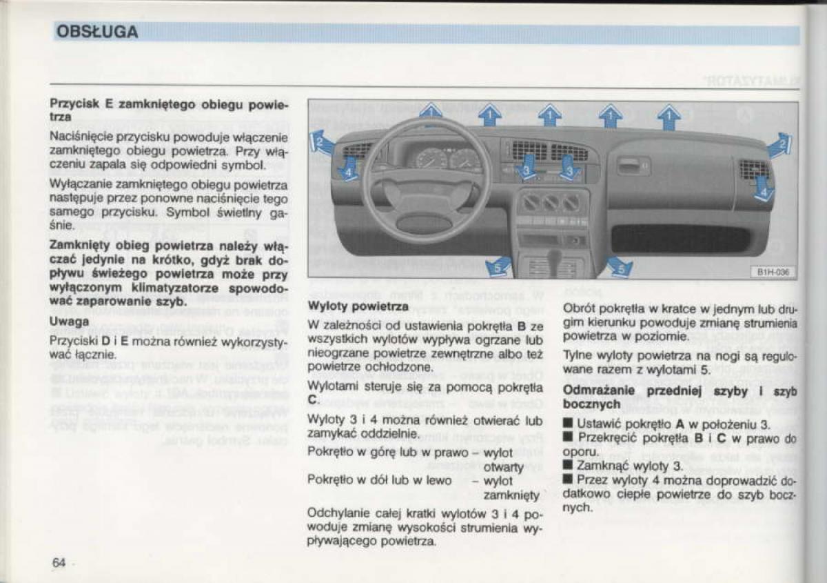 VW Golf III 3 instrukcja obslugi / page 62