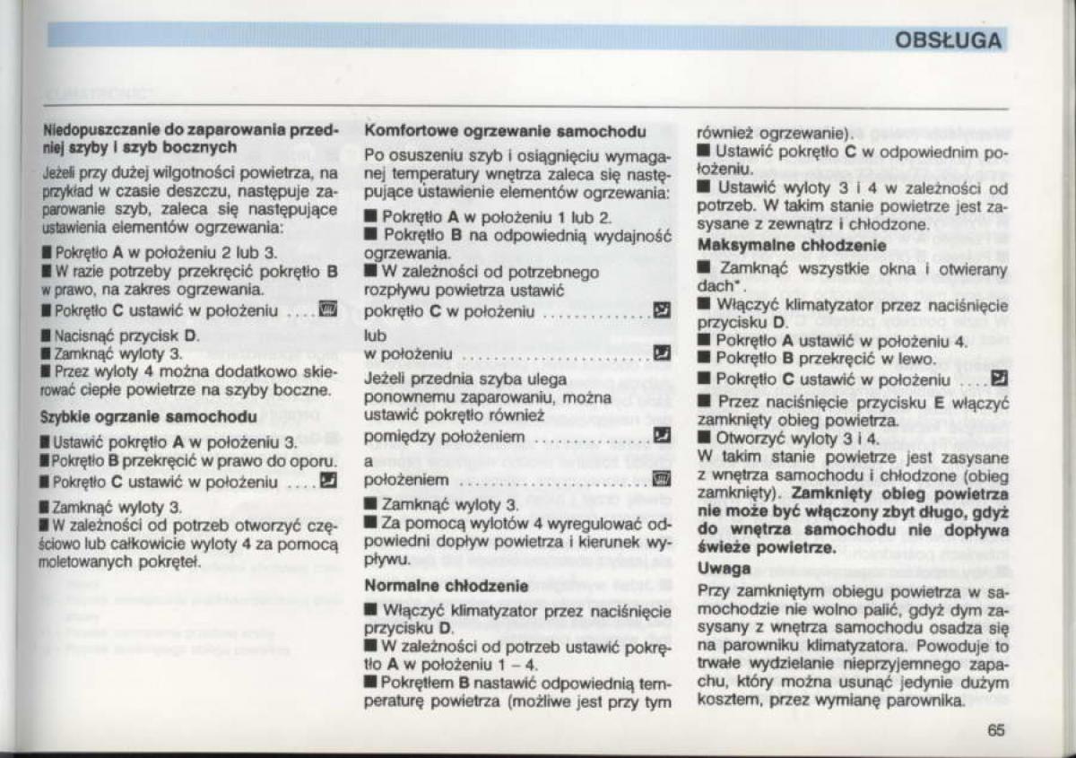 VW Golf III 3 instrukcja obslugi / page 63