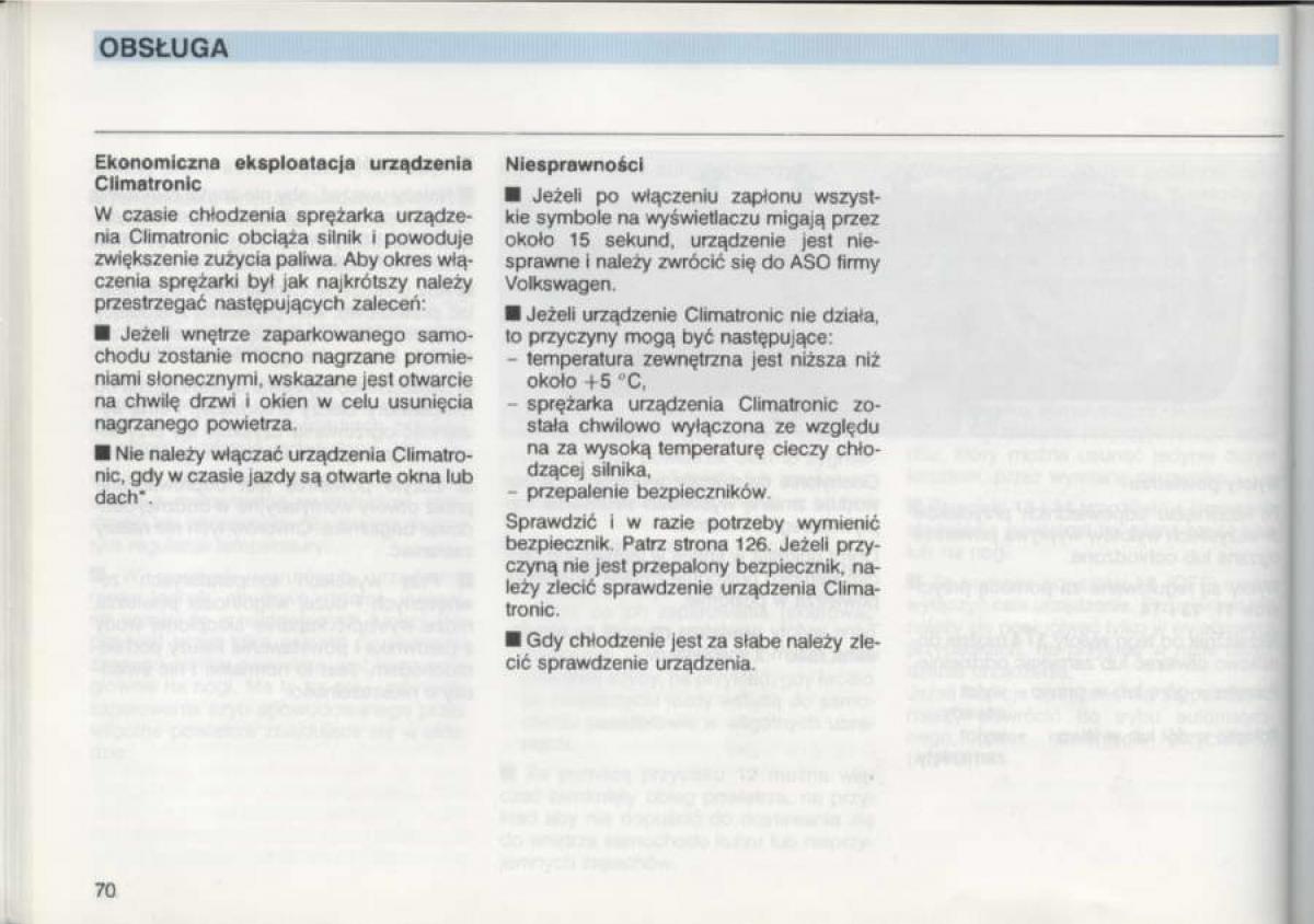 VW Golf III 3 instrukcja obslugi / page 68