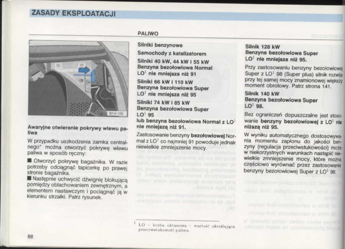 VW Golf III 3 instrukcja obslugi / page 86