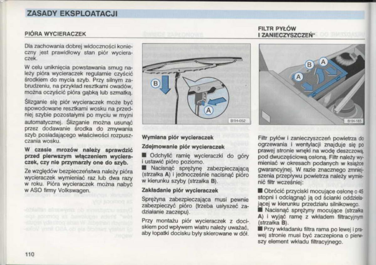 VW Golf III 3 instrukcja obslugi / page 108