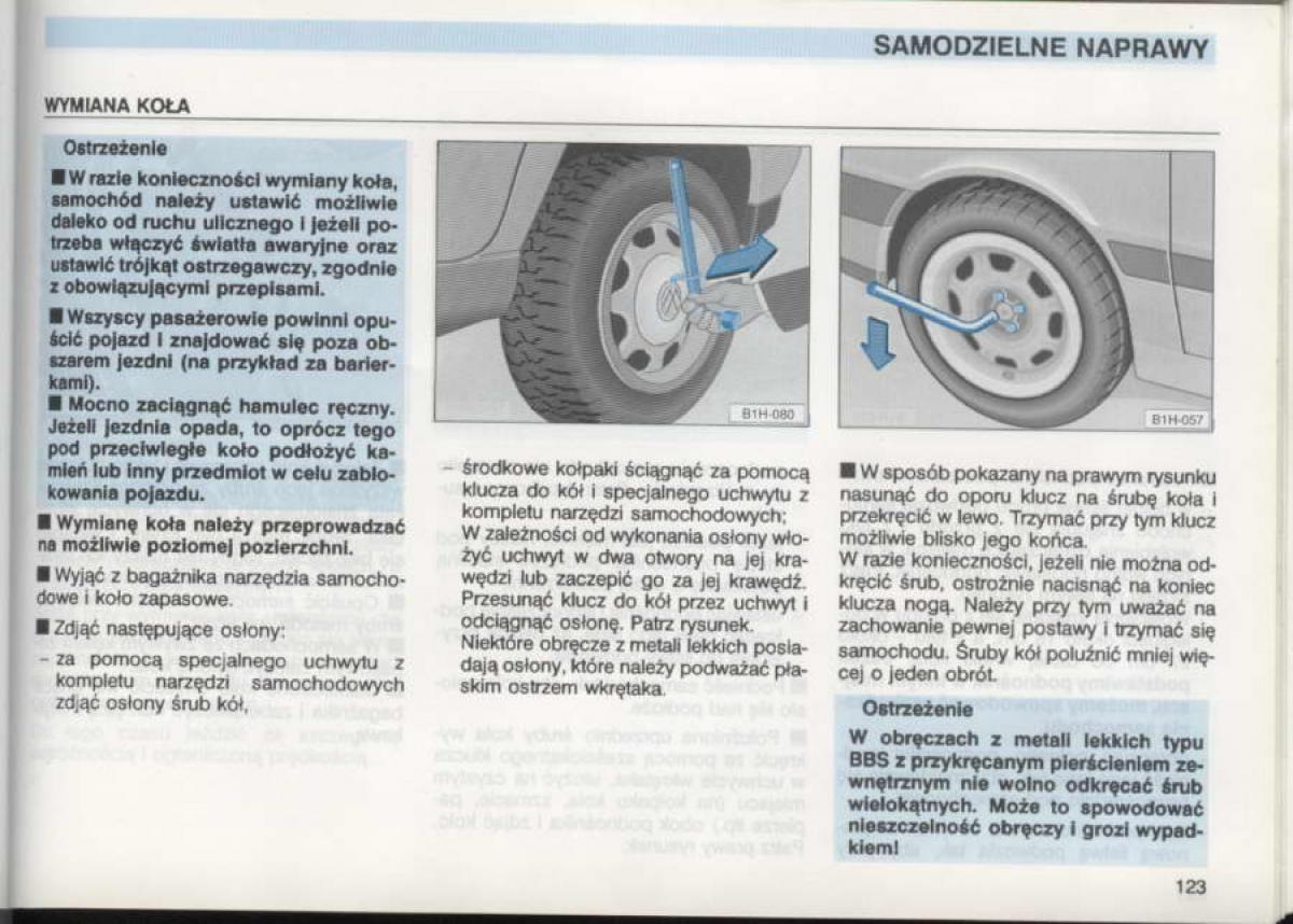 VW Golf III 3 instrukcja obslugi / page 121