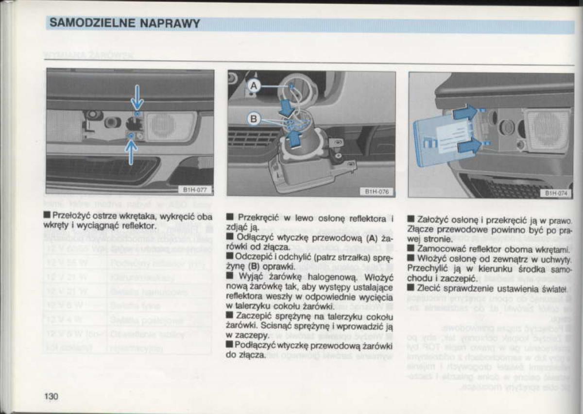 VW Golf III 3 instrukcja obslugi / page 128