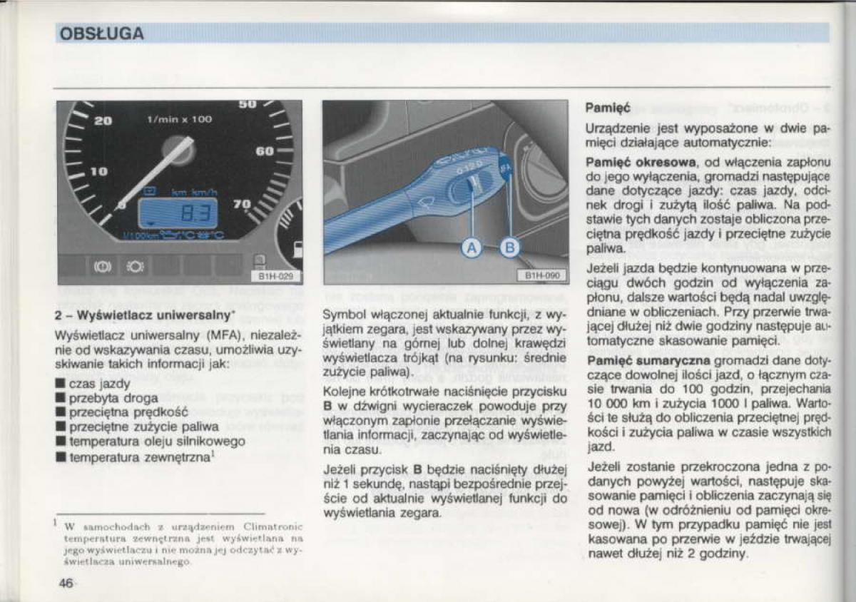 VW Golf III 3 instrukcja obslugi / page 44