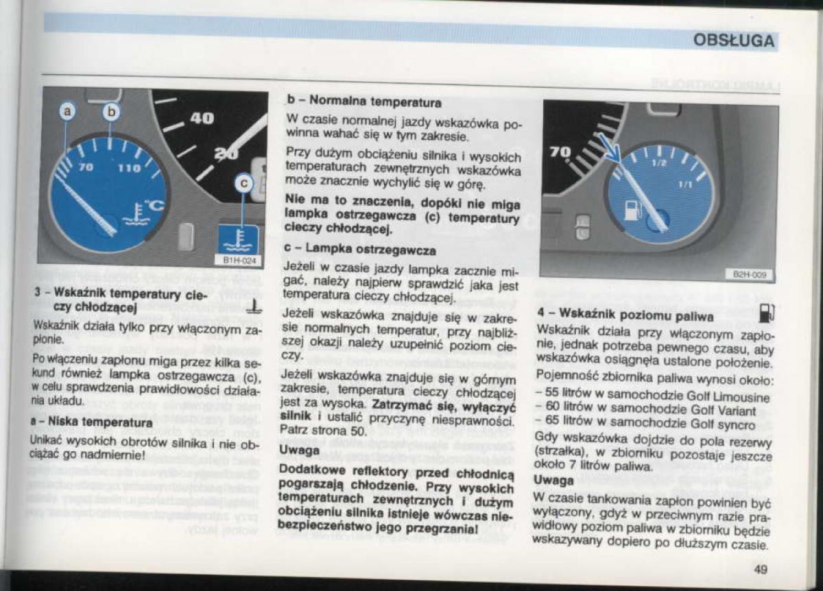 VW Golf III 3 instrukcja obslugi / page 47