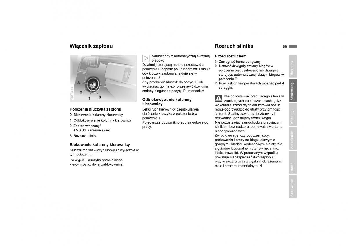 manual  BMW E53 X5 instrukcja / page 61