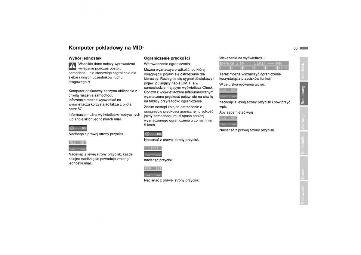 manual  BMW E53 X5 instrukcja / page 85