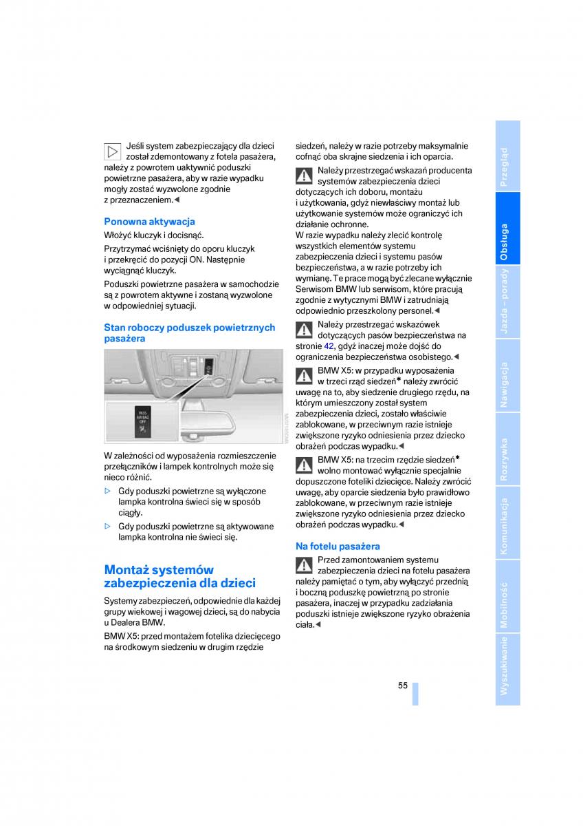 BMW E70 X5 X6 instrukcja obslugi / page 57
