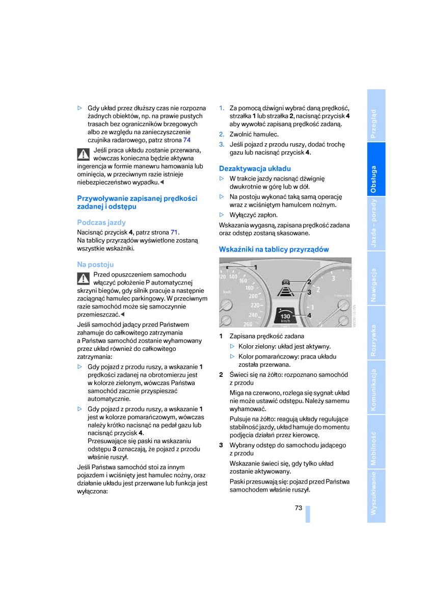 BMW E70 X5 X6 instrukcja obslugi / page 75