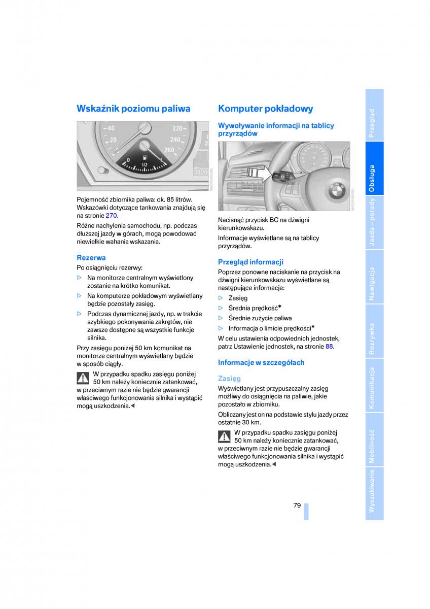 BMW E70 X5 X6 instrukcja obslugi / page 81