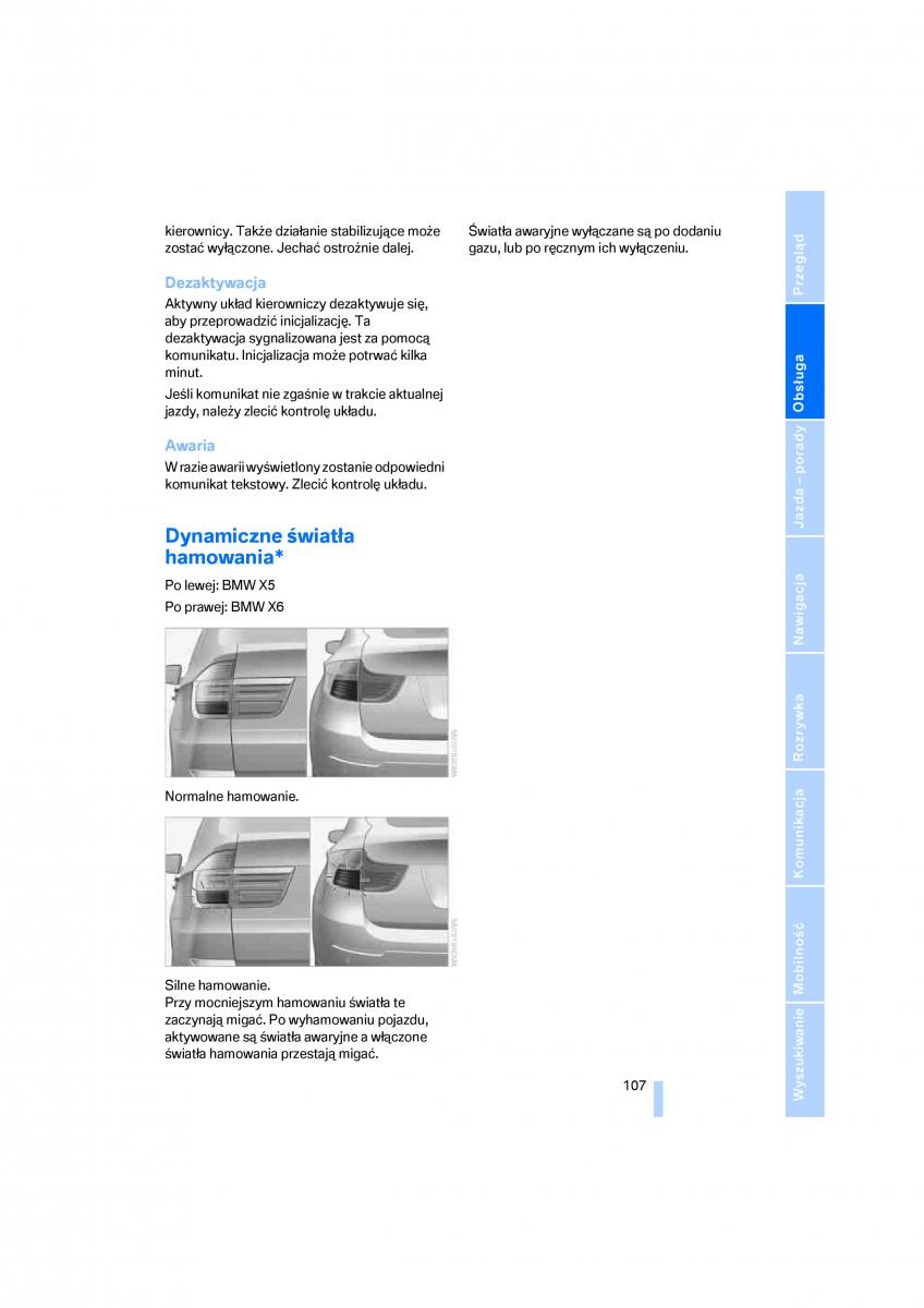 BMW E70 X5 X6 instrukcja obslugi / page 109