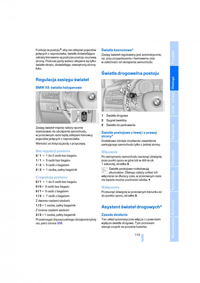 BMW E70 X5 X6 instrukcja obslugi / page 115