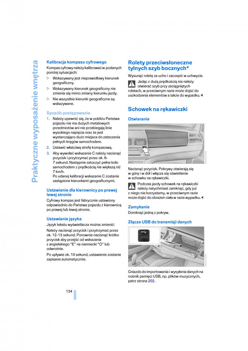 BMW E70 X5 X6 instrukcja obslugi / page 136