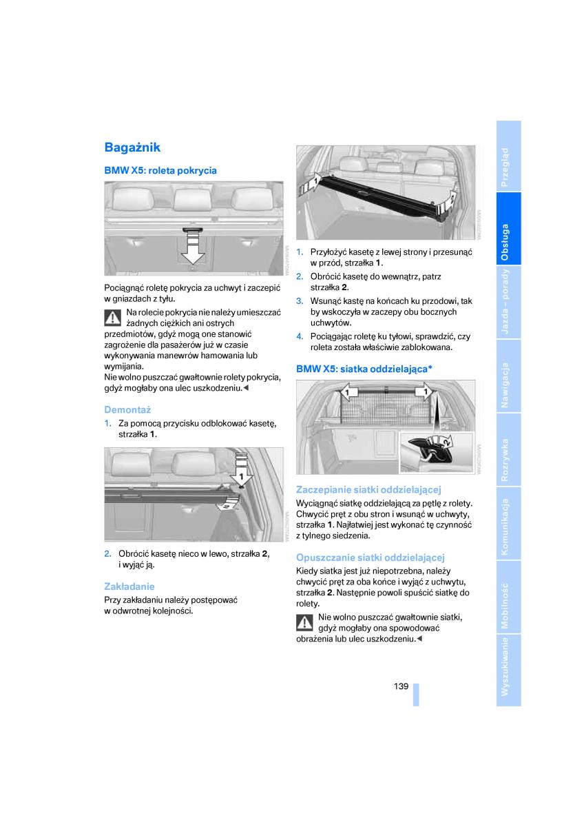 BMW E70 X5 X6 instrukcja obslugi / page 141