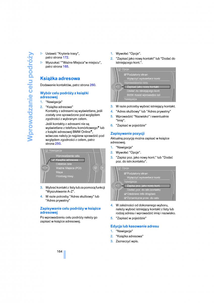 BMW E70 X5 X6 instrukcja obslugi / page 166