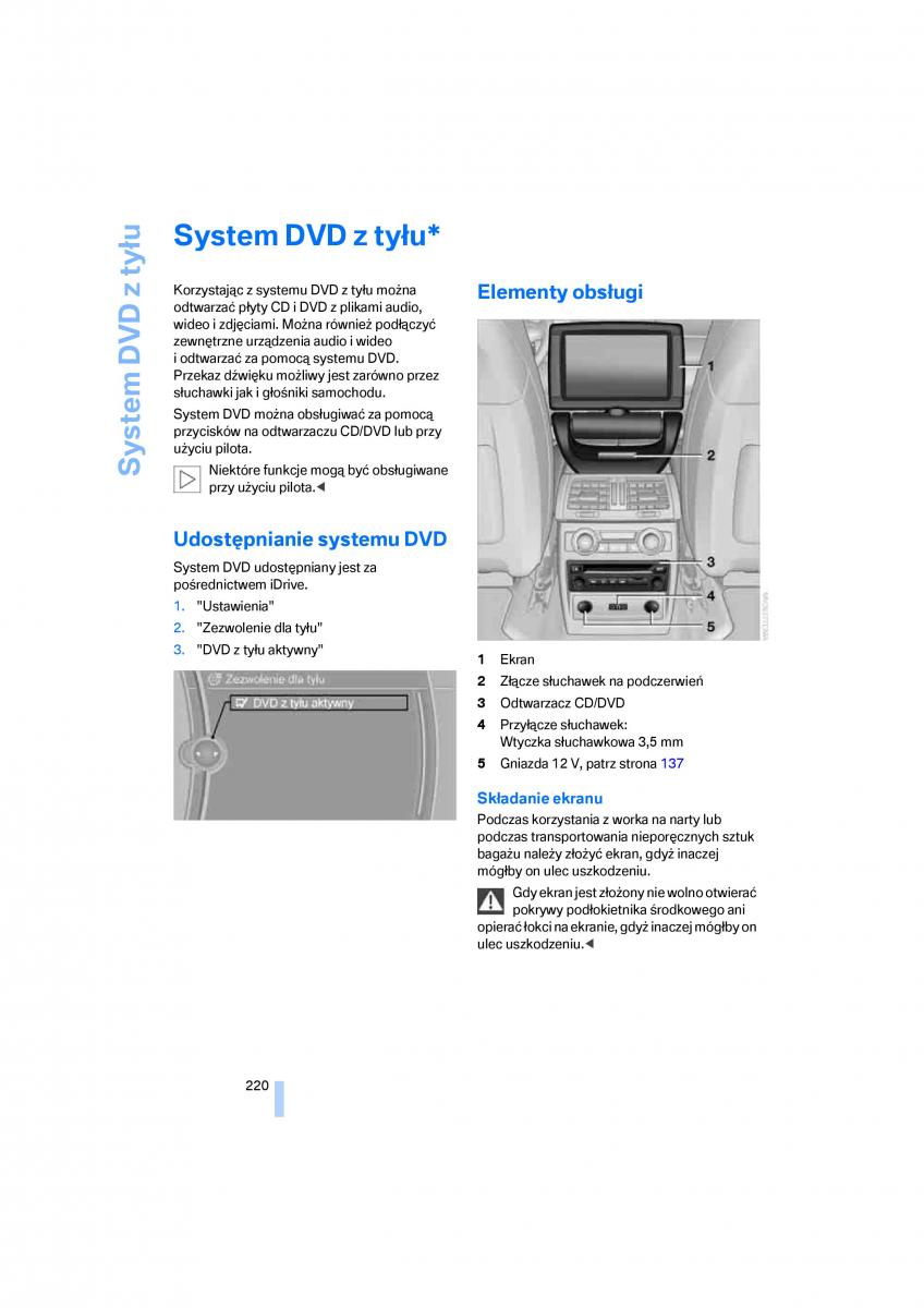 BMW E70 X5 X6 instrukcja obslugi / page 222