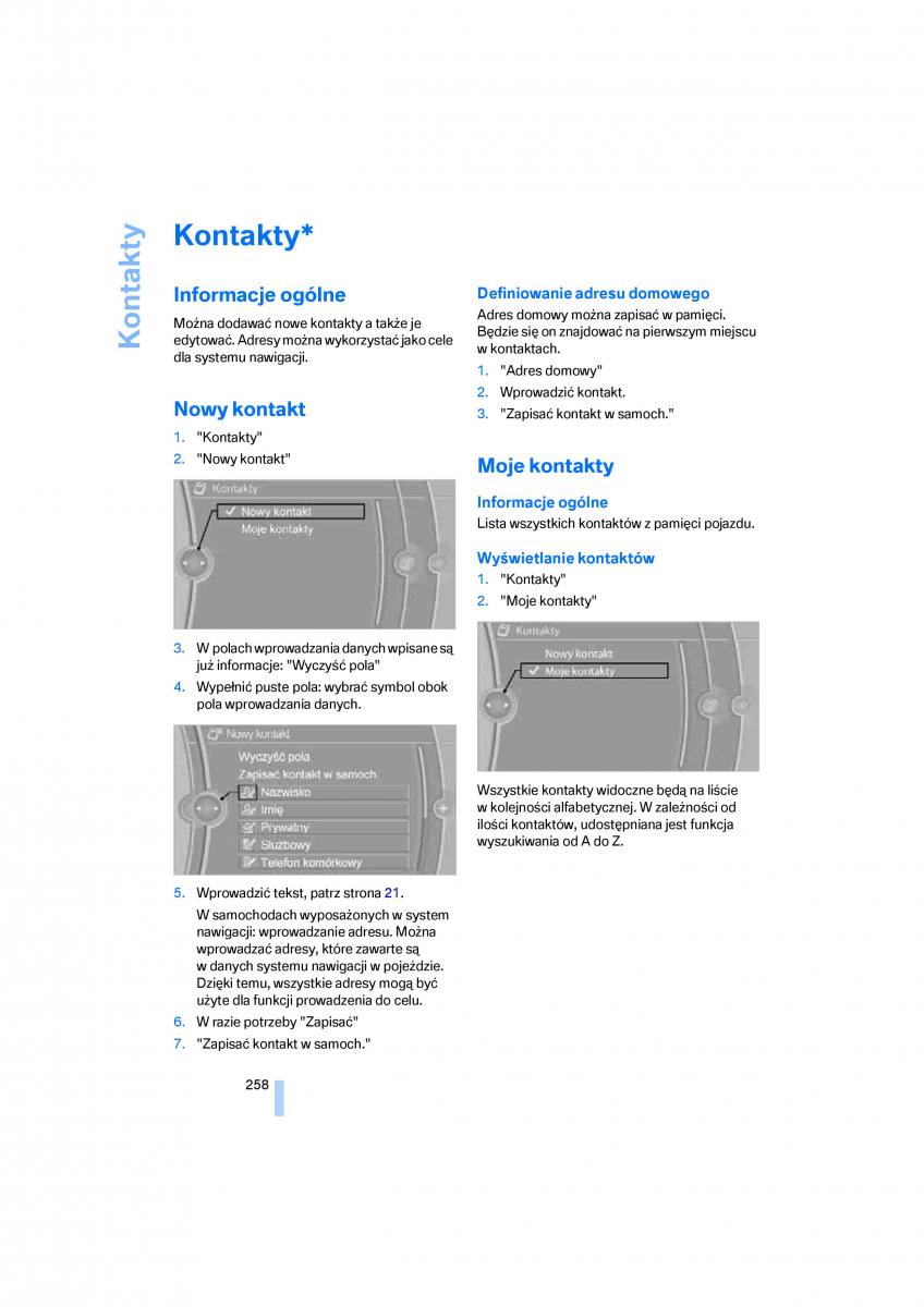 BMW E70 X5 X6 instrukcja obslugi / page 260