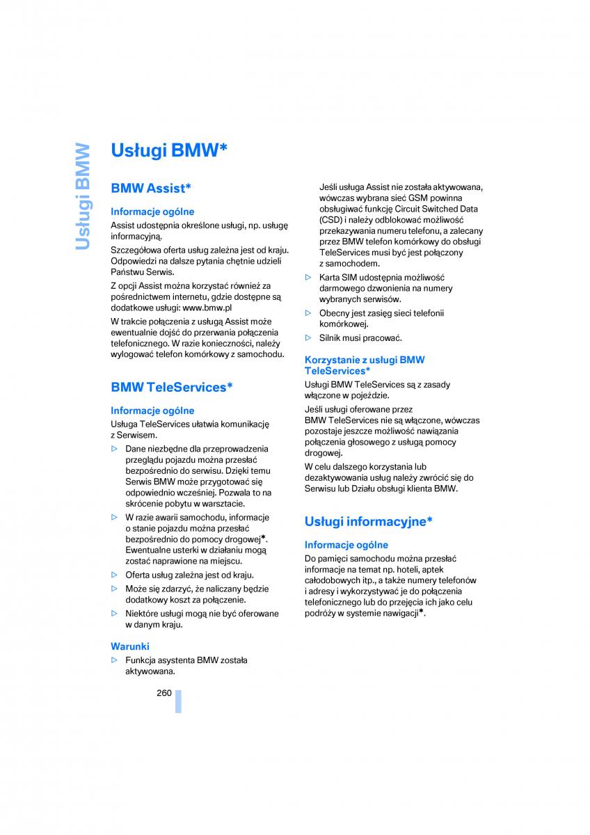 BMW E70 X5 X6 instrukcja obslugi / page 262