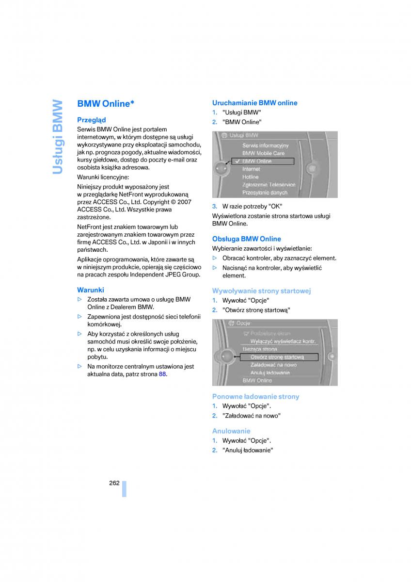 BMW E70 X5 X6 instrukcja obslugi / page 264