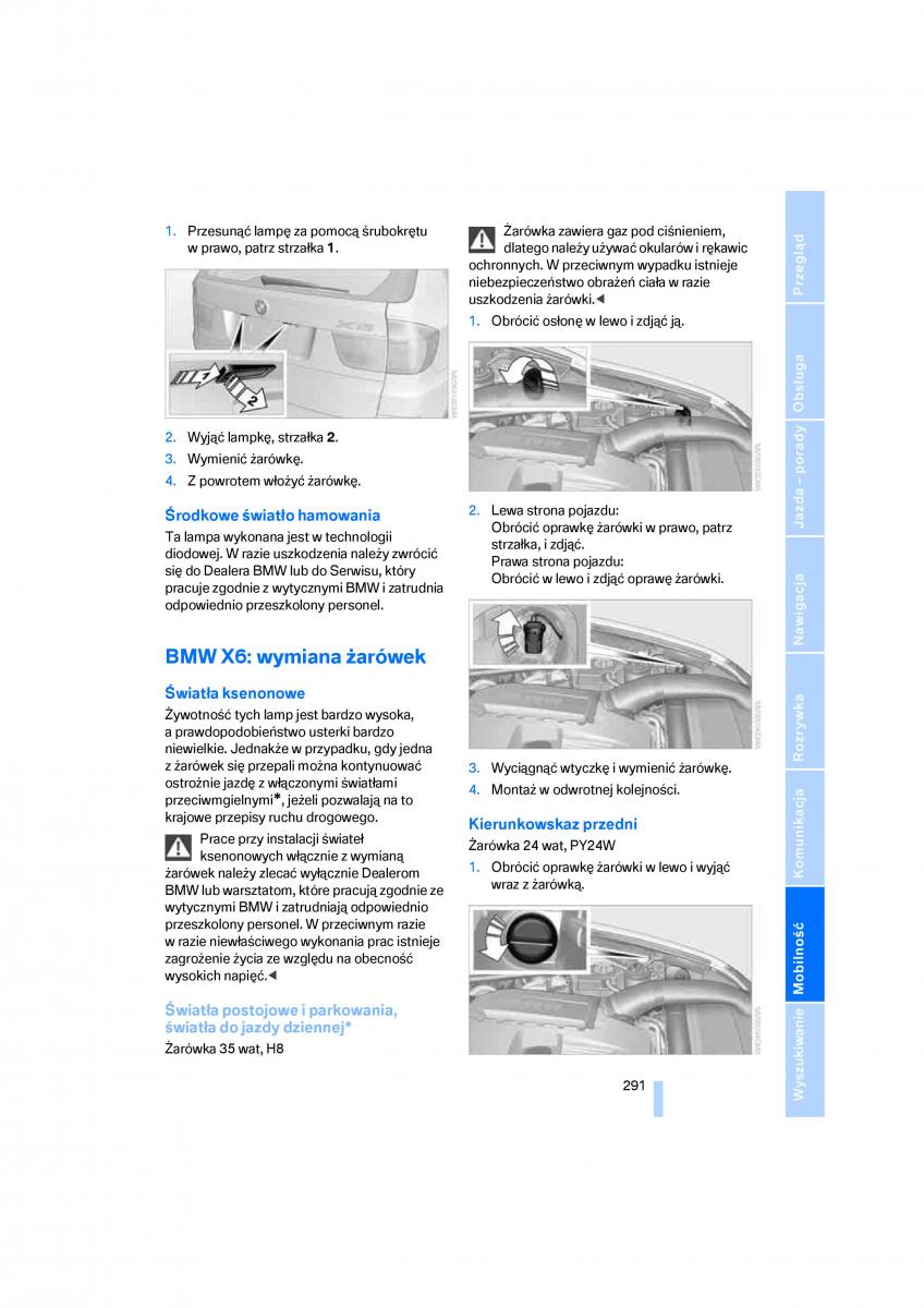 BMW E70 X5 X6 instrukcja obslugi / page 293