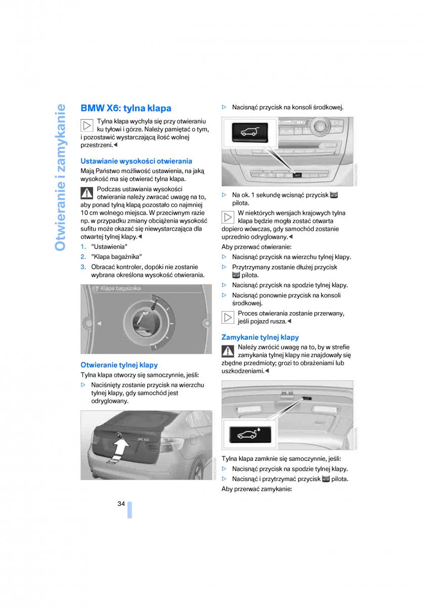 BMW E70 X5 X6 instrukcja obslugi / page 36