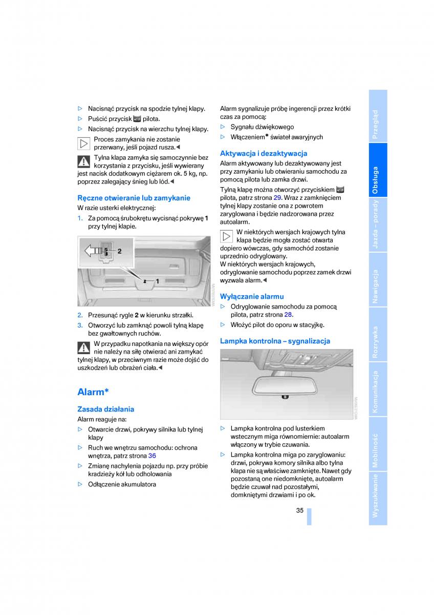 BMW E70 X5 X6 instrukcja obslugi / page 37