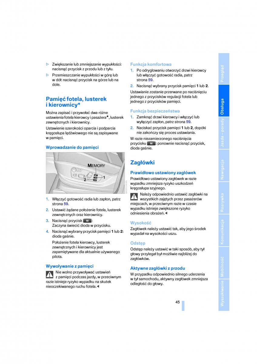 BMW E70 X5 X6 instrukcja obslugi / page 47