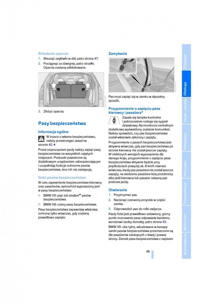 BMW E70 X5 X6 instrukcja obslugi / page 51