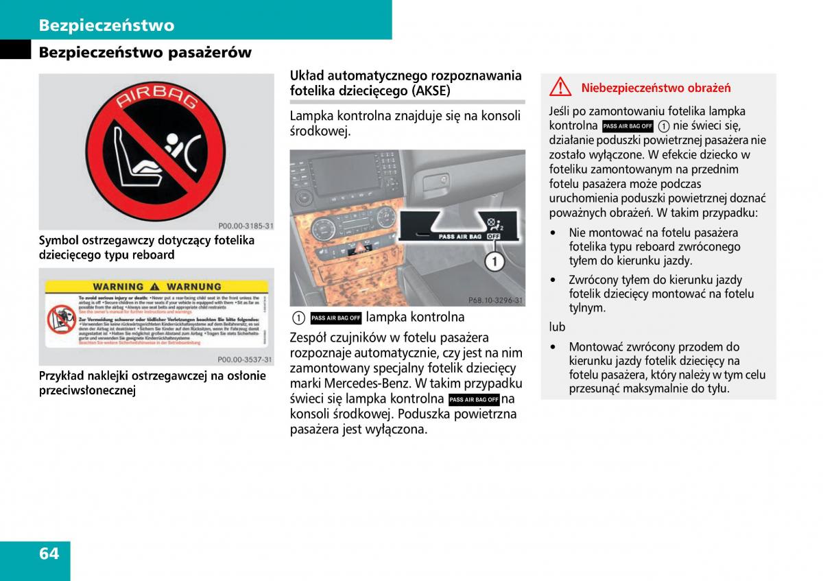 Mercedes ML W164 instrukcja obslugi / page 66