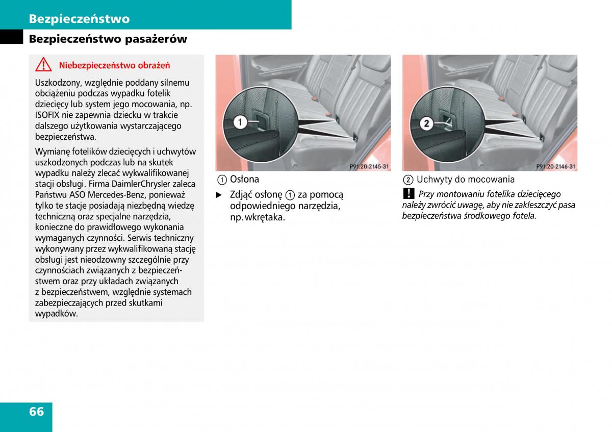 Mercedes ML W164 instrukcja obslugi / page 68