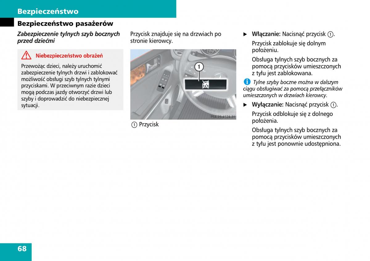 Mercedes ML W164 instrukcja obslugi / page 70