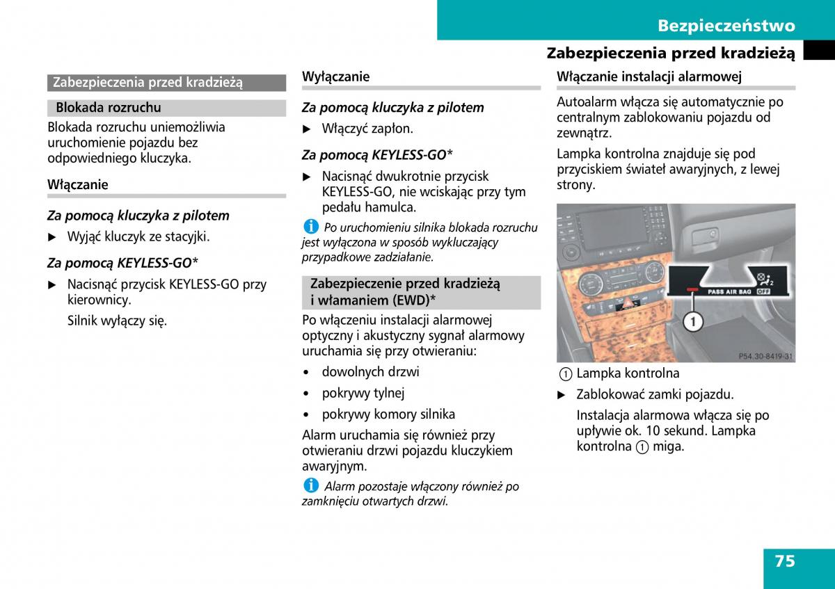 Mercedes ML W164 instrukcja obslugi / page 77