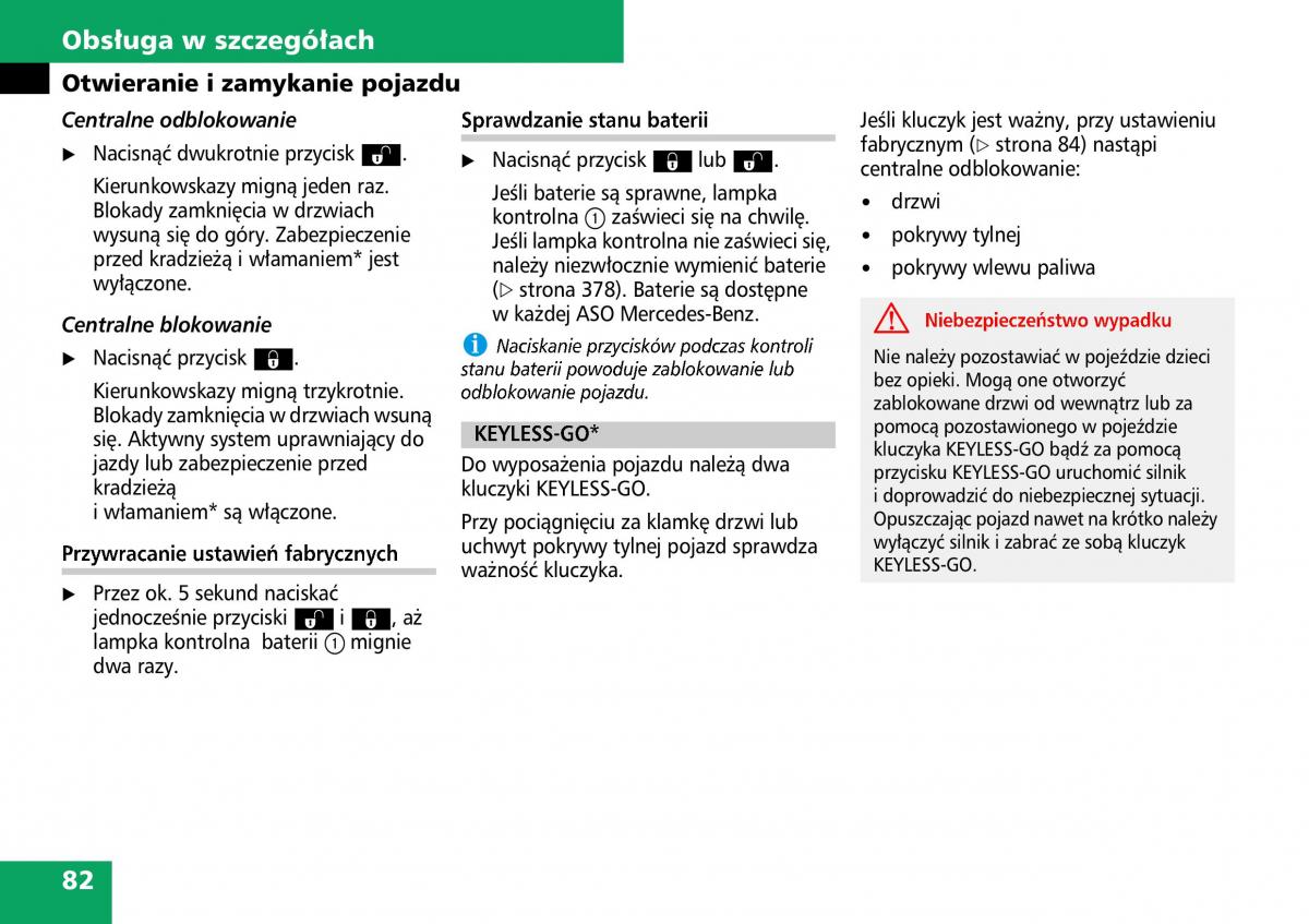 Mercedes ML W164 instrukcja obslugi / page 84