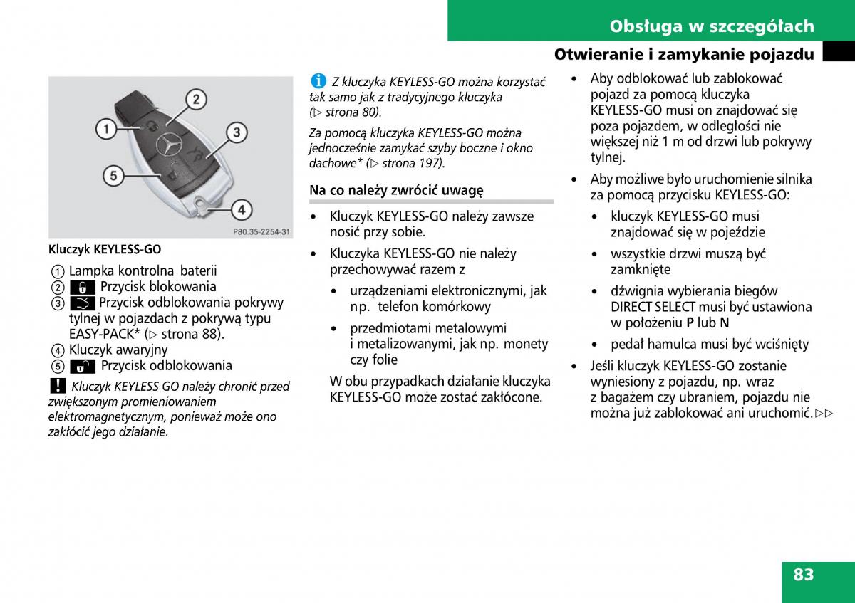 Mercedes ML W164 instrukcja obslugi / page 85